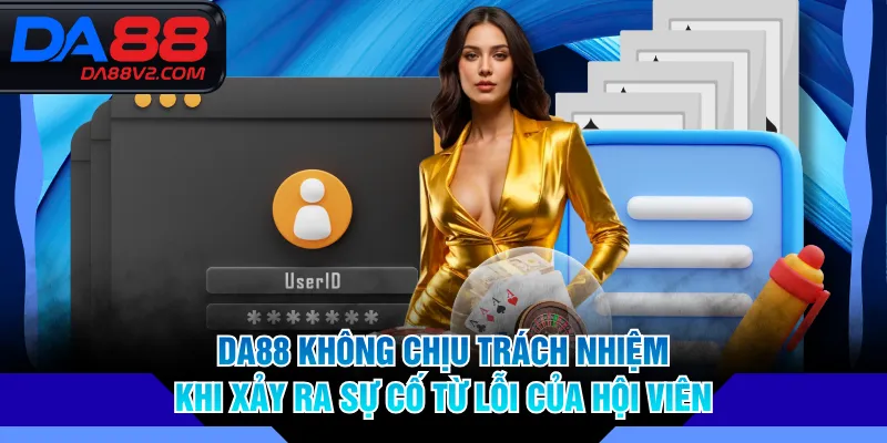 DA88 không chịu trách nhiệm khi xảy ra sự cố từ lỗi của hội viên